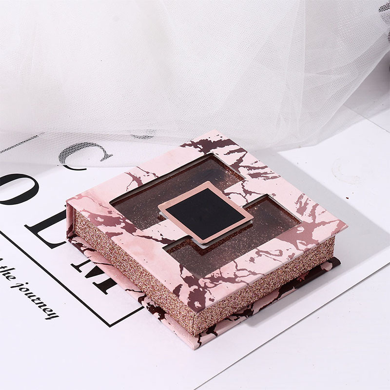 厂家制定睫毛盒 睫毛包装方形翻盖磁铁盒压角睫毛包装 假睫毛盒子