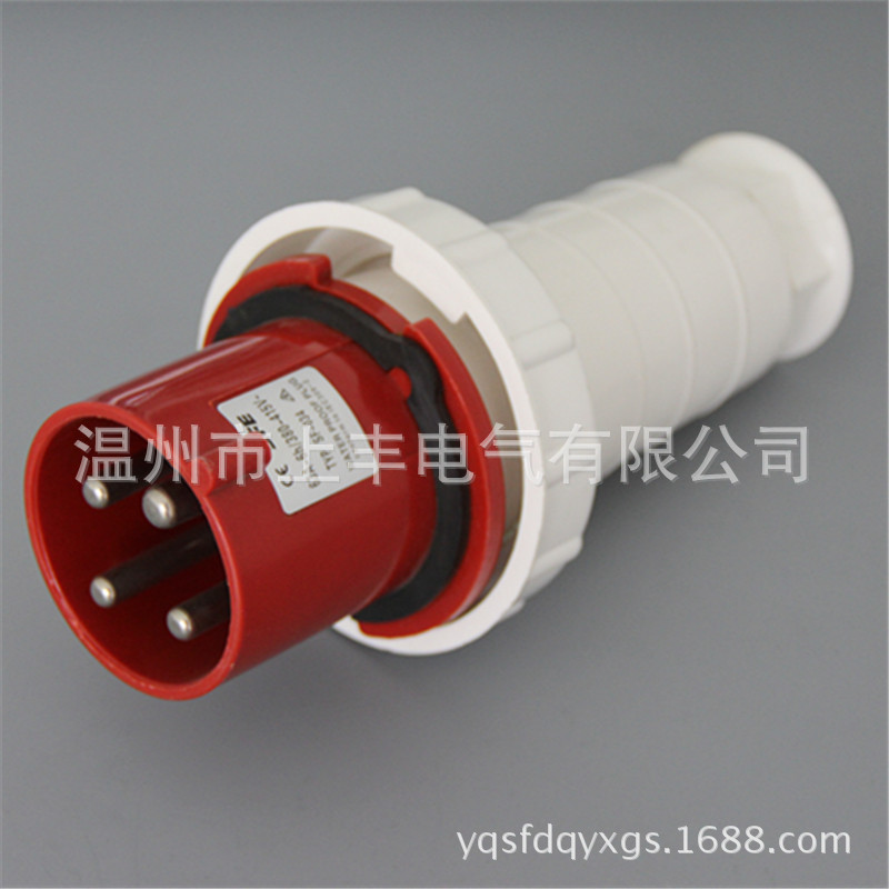 SFE温州上丰 4P/63A/380v/IP67/3P+E 工业新型防水插头  SF-034