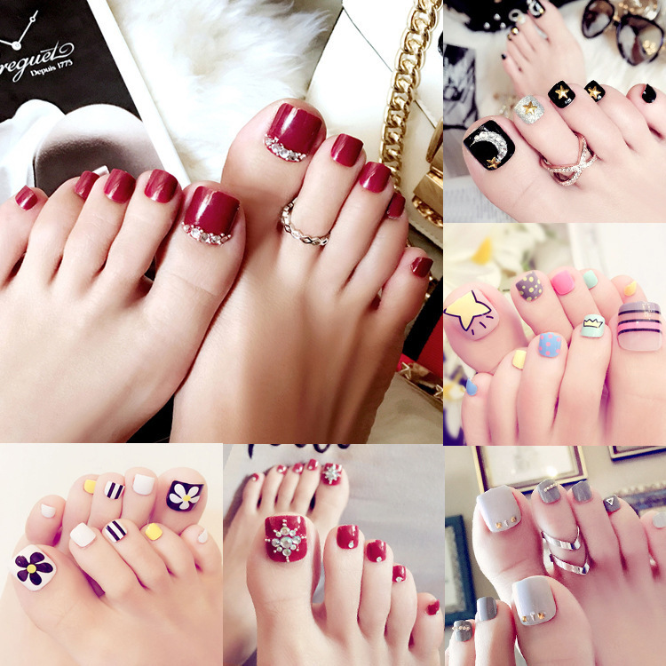 Fake Nail Manicure Finished Products Wear Manicure Patch Foot Finger Manicure 24 Patch Manicure J Collection