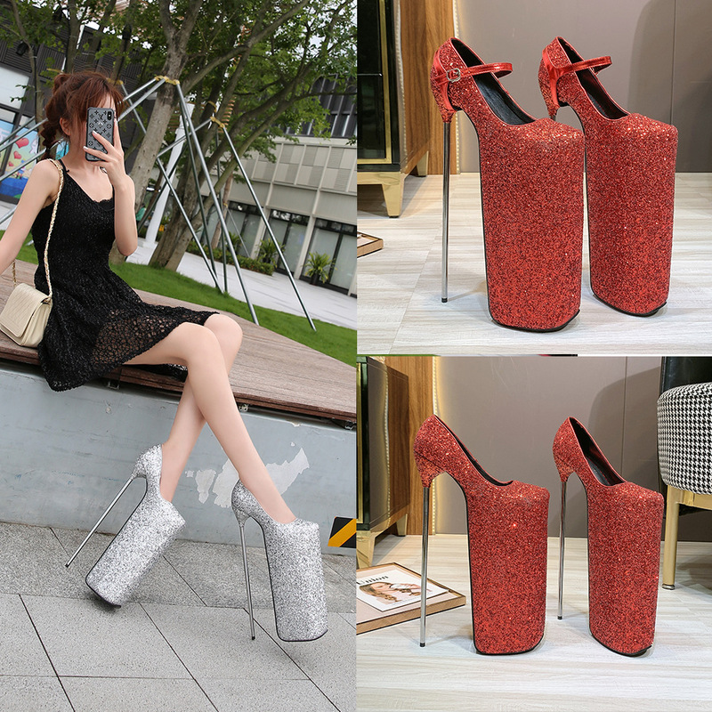 30cm with waterproof platform high-heeled shoes shaking voice fast hand net Red Anchor Huidong women's shoes manufacturers for supply