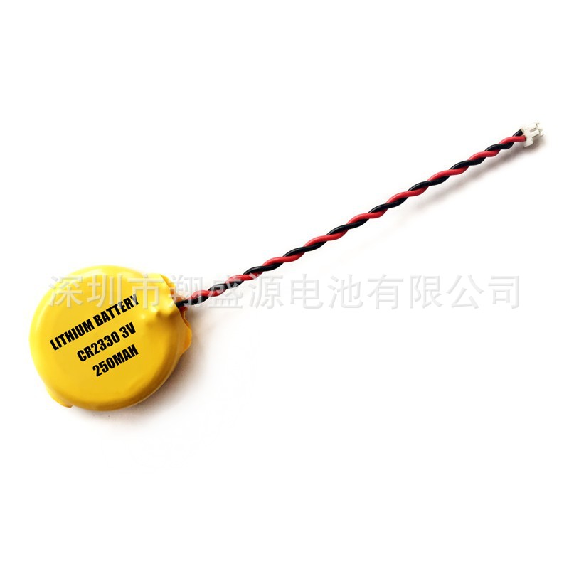 翔盛源品牌CR2330出线带插头电池3V高品质CR2330端子线电池厂家
