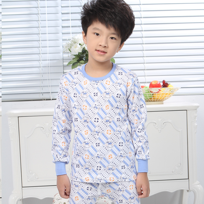 2023 ropa interior infantil traje de algodón medio y grande ropa de otoño para niños pantalones largos conjunto ropa interior para niños suéter de algodón puro algodón