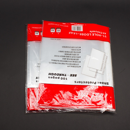 Factory direct sales 11-hole file bag transparent loose-leaf bag punched bag inner page bag photo album information bag
