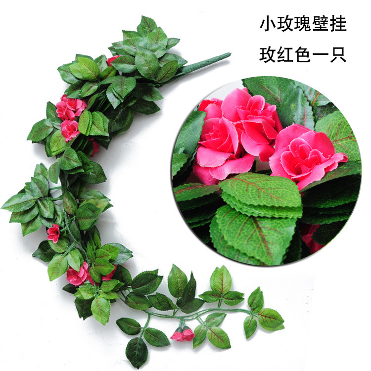 Flor artificial flor Rosa vid pared colgante cesta salón balcón decoración del hogar flor