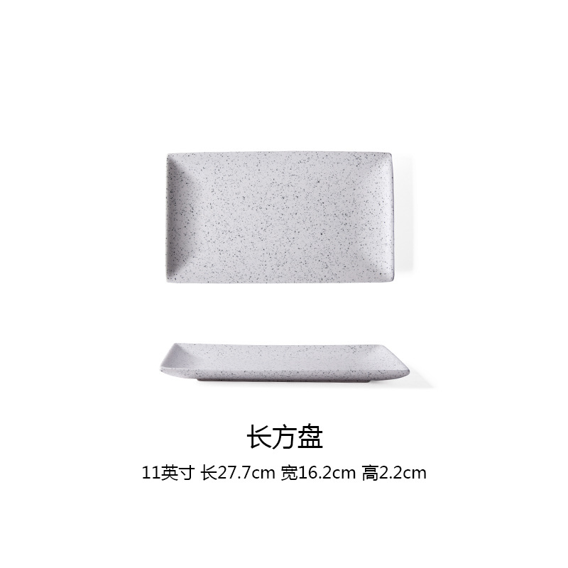 Blanco y Negro punto redondo crear filete pasta placa de cerámica