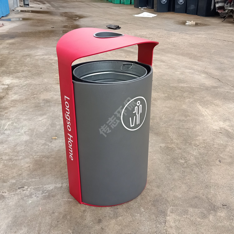 户外环卫不锈钢单筒市政街道喷塑金属垃圾桶厂家景区公园果皮箱