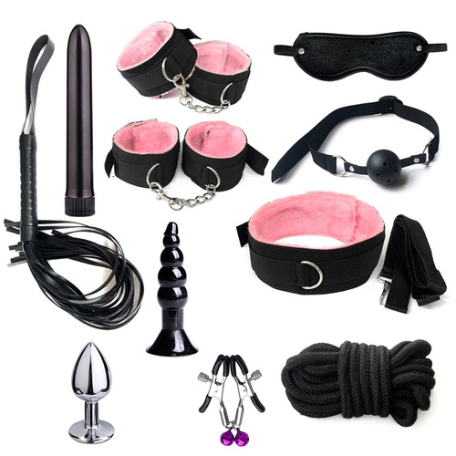 Source manufacturer of sex toys, 11-piece anal plug set, adult products, bullet-head plush webbing for women