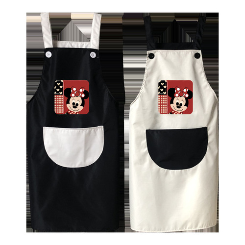 Apron for women, fashionable kitchen home use, waterproof and oilproof, cute cooking housework work adult men, printed logo