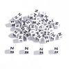 Acrylic square beads with letters, early education, English letters