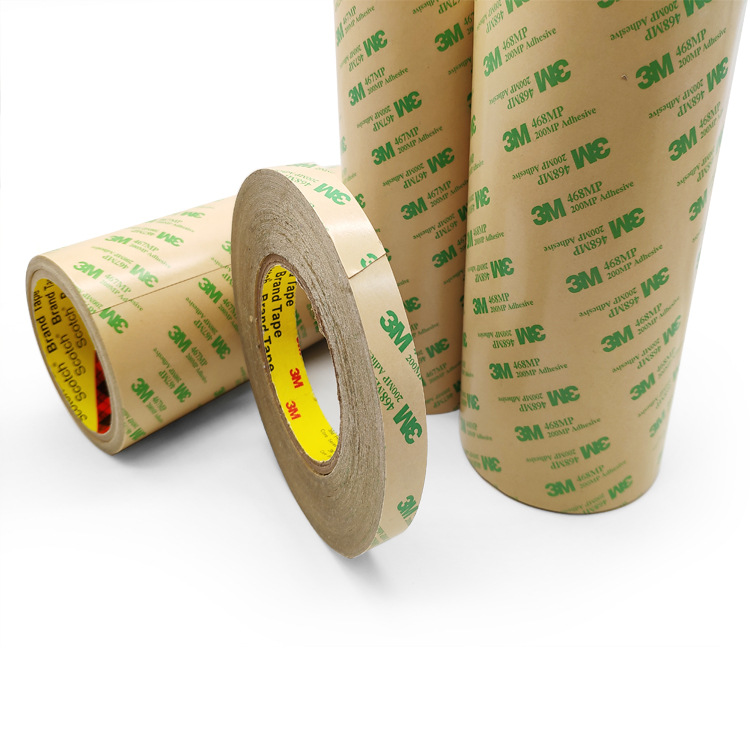 3M468无基材纯胶膜透明防水耐高温双面胶带铭牌薄膜开替代