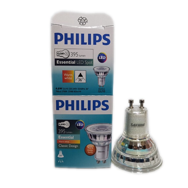 Philips economical LED lamp Cup Essential LED SPOT 4.6-50W GU 10 830 36D