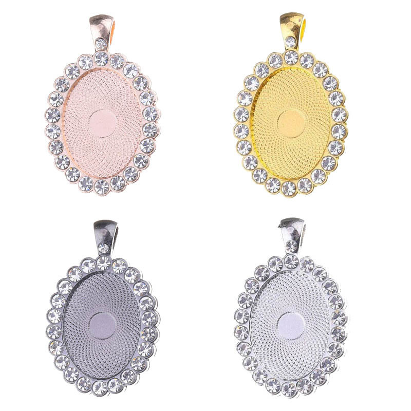 Diamond Pendant tray Time Gem bottom support 18*25 Oval jewelry accessories diy necklace pendant photo