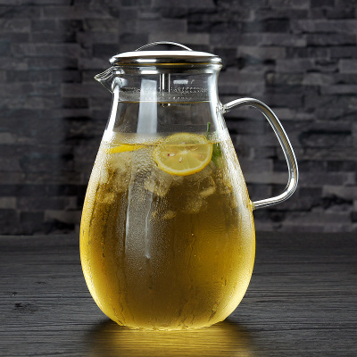 Botella de agua fría de vidrio borosilicato gota de agua tetera de gran capacidad olla de vidrio transparente olla de jugo olla de agua