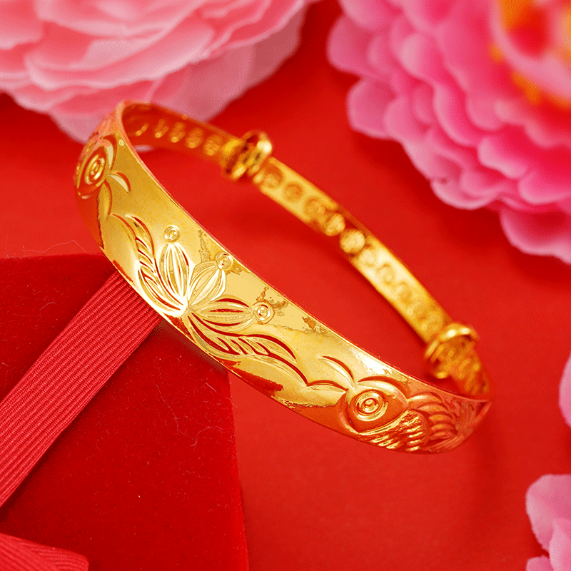 Pulseras vietnamitas de oro de arena para mujeres que no se desvanecen durante mucho tiempo, joyas de imitación de cobre dorado, puestos callejeros del mercado nocturno, pulseras populares de productos pequeños