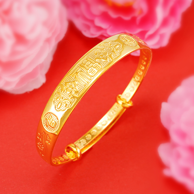 Pulseras vietnamitas de oro de arena para mujeres que no se desvanecen durante mucho tiempo, joyas de imitación de cobre dorado, puestos callejeros del mercado nocturno, pulseras populares de productos pequeños