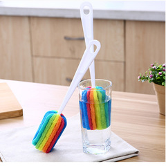 Long-handled cup brush with no dead ends, household cup brush, bottle cleaning brush, colorful scouring pad, glass bottle cleaning brush, thermos cup brush