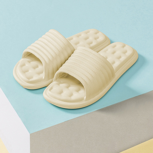 MINISO famous brand marshmallow slippers for men and women in summer bathroom home non-slip bathing deodorant EVA slippers