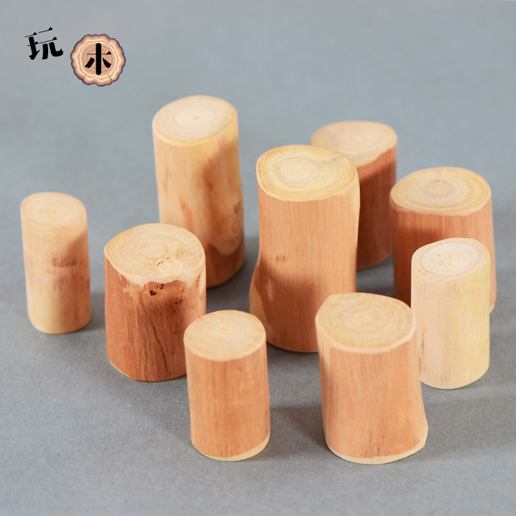 Peel Small Stump Puzzle Building Block Natural Small Cylindrical Trunk Creative Hand Painting Material Wedding Layout