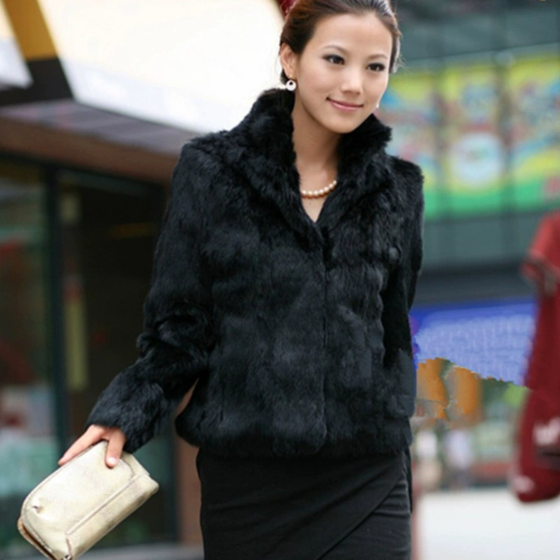 Оптовая продажа: осенне-зимняя женская короткая шуба из искусственного меха в европейском и американском стиле, имитация меха кролика, с длинными рукавами, под норку