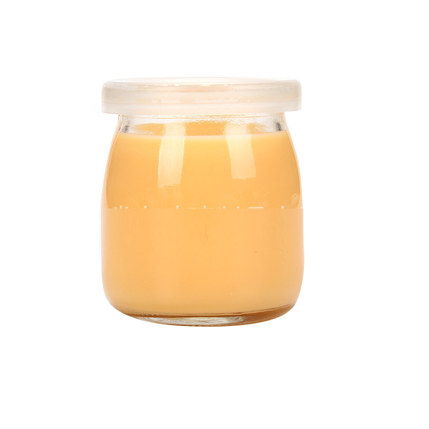 Botella de pudín al por mayor 150ml botella de vidrio botella de mousse de yogur hogar de alta temperatura molde de hornear jalea taza de leche
