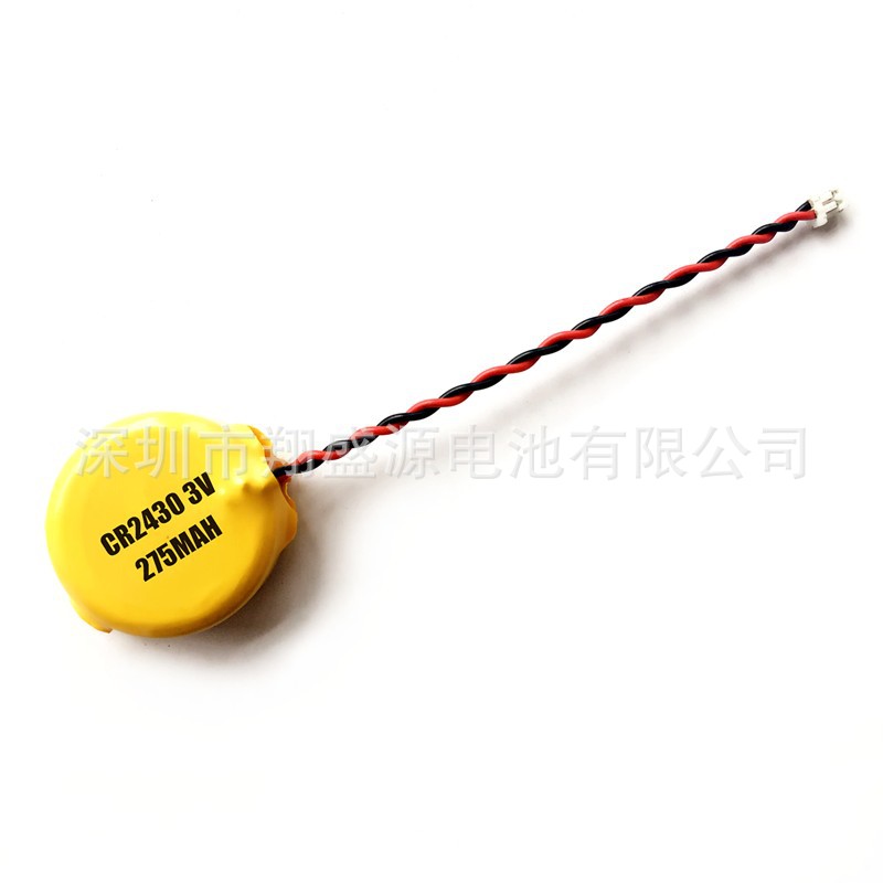 厂家现货供应CR2430绞线带插头电池全新正品CR2430端子线电池工厂