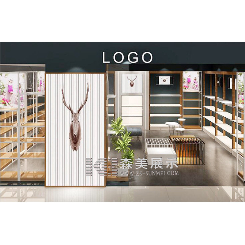 家纺家居展示柜定 制家纺柜 铁木轻奢家纺柜 家纺木纹烤漆展柜