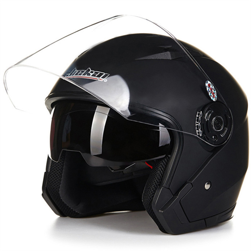 Kask motocyklowy Kask motocyklowy z podwójnym szkłem Kask JK512 dla mężczyzn i kobiet_voghion.com