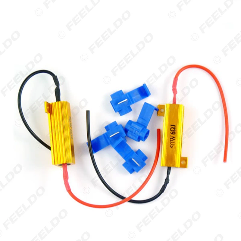 2 полосы/комплект 50 Вт Автомобильный светодиодный указатель поворота сигнализация релизер 6 евро резистор вспышка/релизер сигнализации