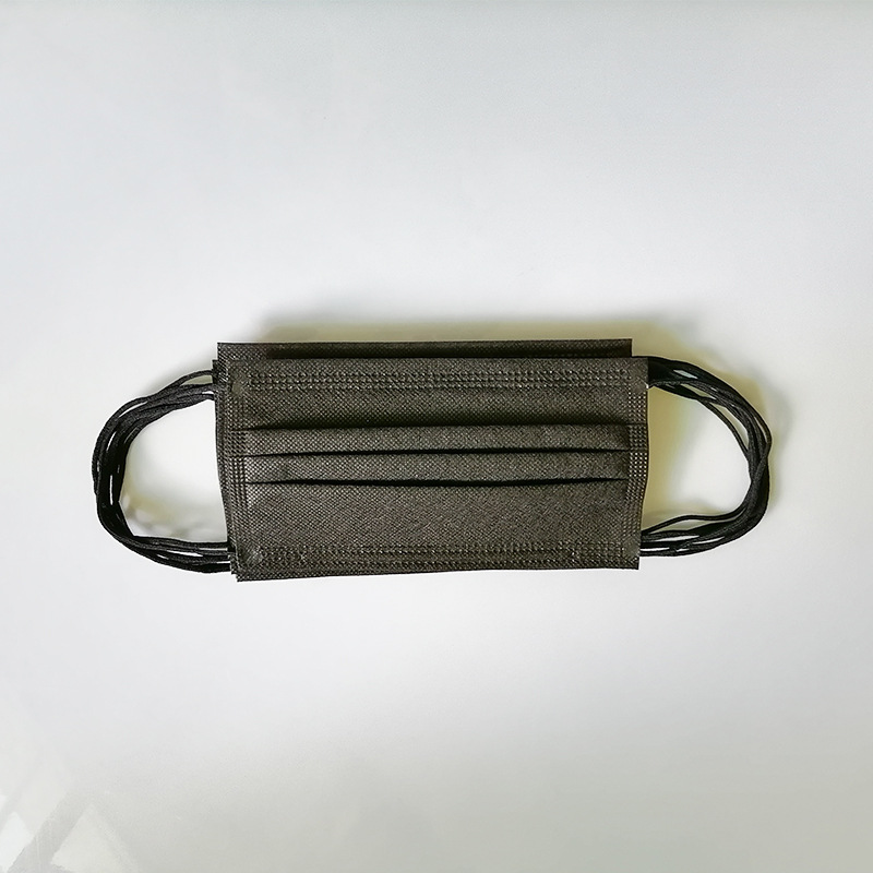 广州 食品厂工业防尘二层无纺布口罩 黑色一次性口罩 厂家直销