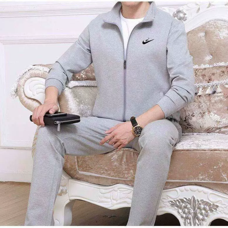 Demi-season sports suit, long-sleeve jacket & trousers, middle-age plus sizes M–5XL