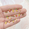 Brand cute fruit earrings, zirconium, silver needle, internet celebrity, silver 925 sample