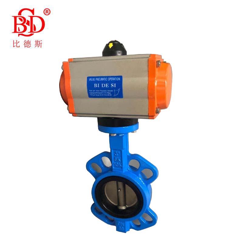 D671X-16气动对夹式蝶阀气动快速切断阀 304不锈钢对夹蝶阀