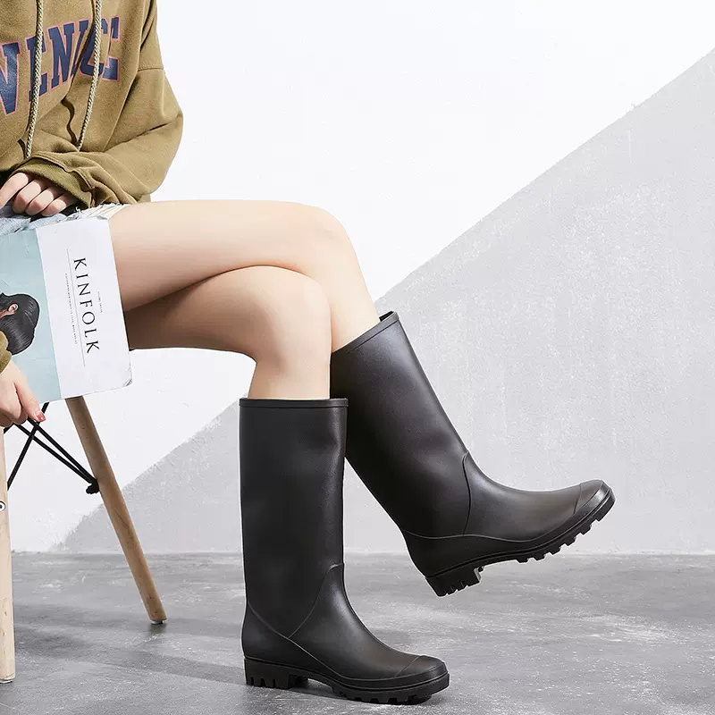 高筒亚光时尚女雨鞋雨靴防滑耐磨套鞋水鞋胶鞋百搭