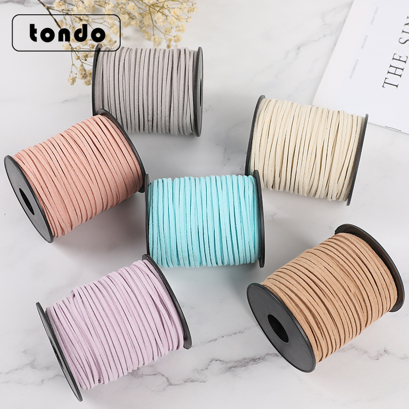 唐德 韩国纯色皮绒绳 礼品花束包装丝带 韩系绒皮绳批发