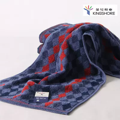 金号全棉毛巾英伦格子纯棉中巾60*30家用洗脸巾