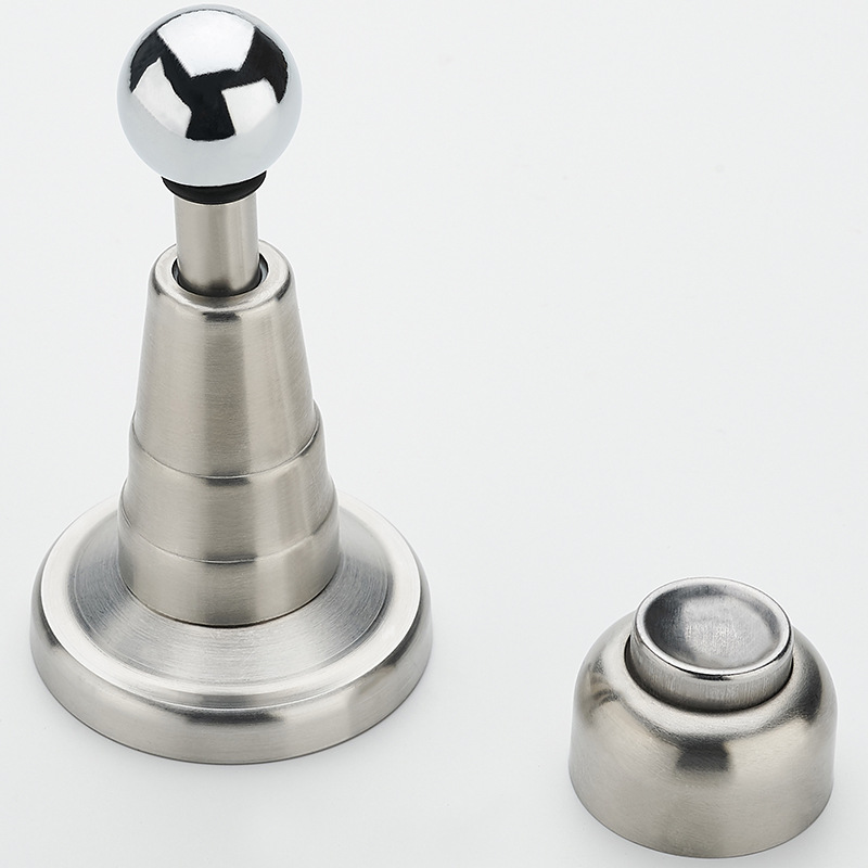 De estilo europeo de acero inoxidable amortiguador hidráulico Mute Puerta de hardware puerta superior de pared táctil de succión baño fuerte puerta magnética Puerta de resistencia puerta táctil de succión