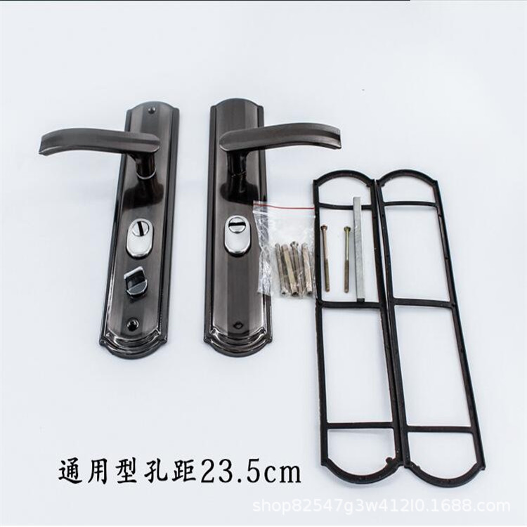 Venta al por mayor manija de la puerta antirrobo manija de la puerta de oro negro manija de la cerradura puerta opuesta sala de alquiler manija 235 agujero espaciamiento