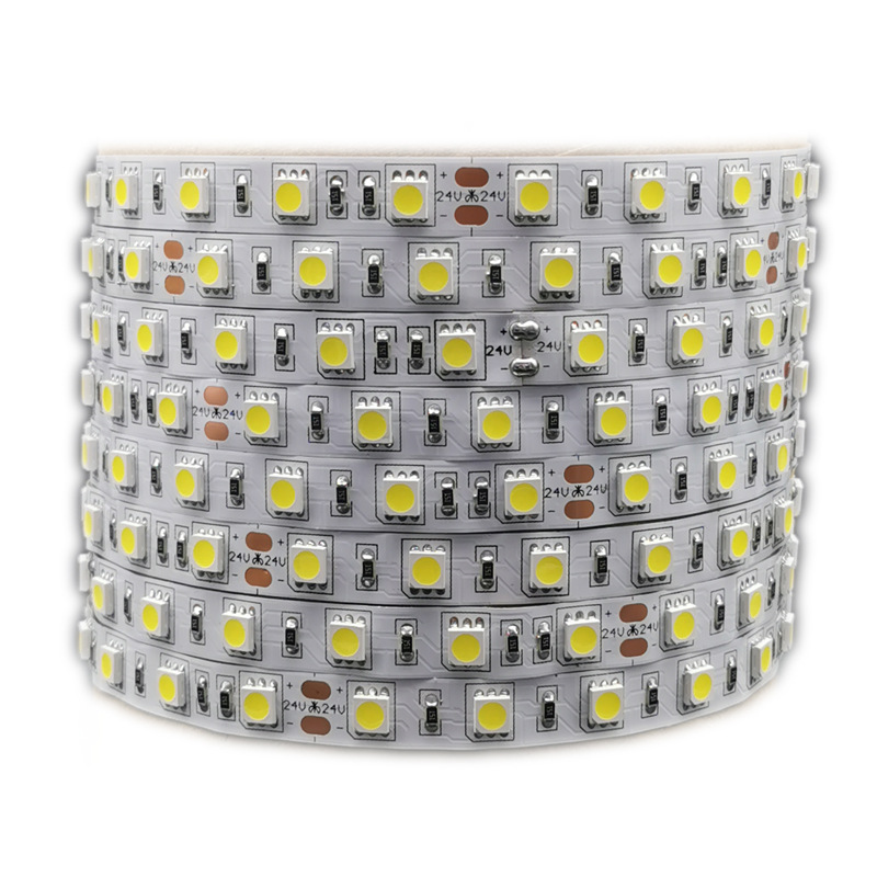 Barra de luz suave 5050 bajo voltaje 24V tira de luz suave decoración escaparate tres chips impermeable Barra de luz suave 60 cuentas/metro