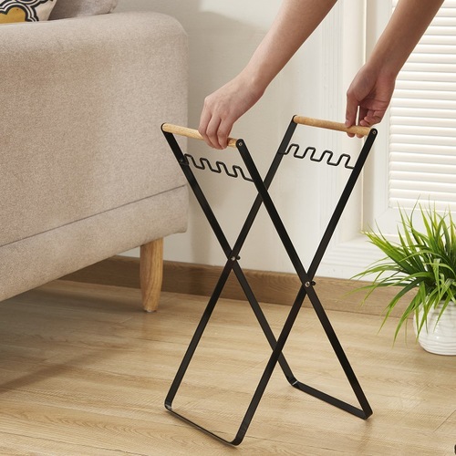 Factory direct sales Nordic iron folding handbag garbage rack kitchen bedroom living room storage rack creative storage rack