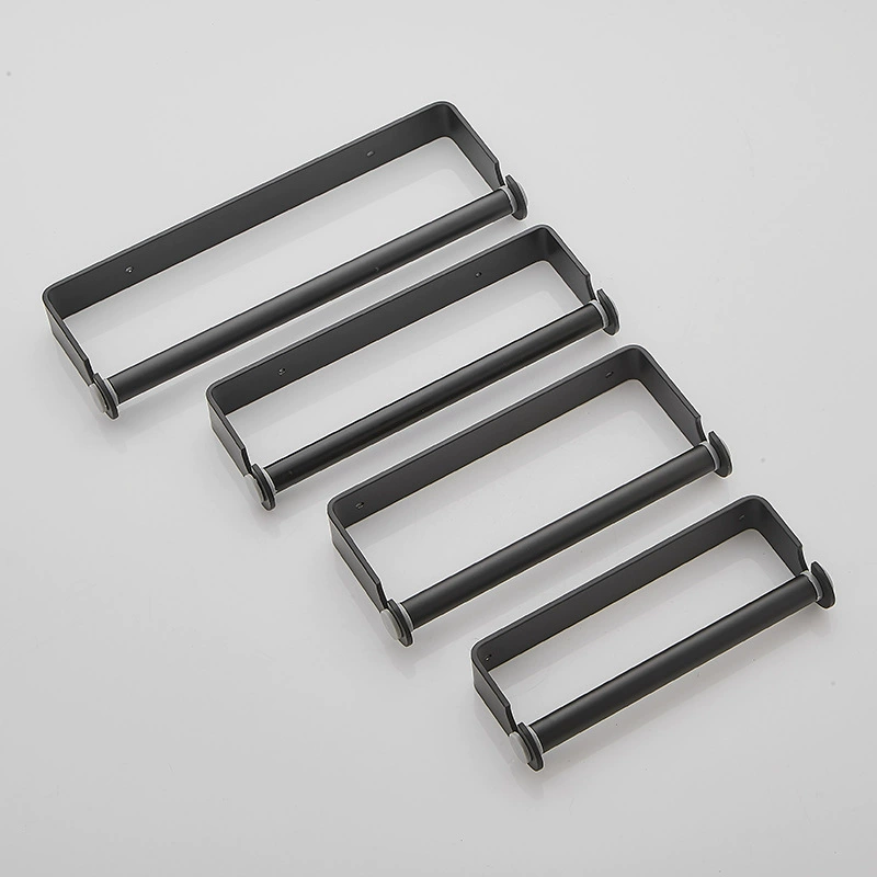 Black space aluminum plastic wrapper storage rack rack kitchen paper shelf standing rack free punching
