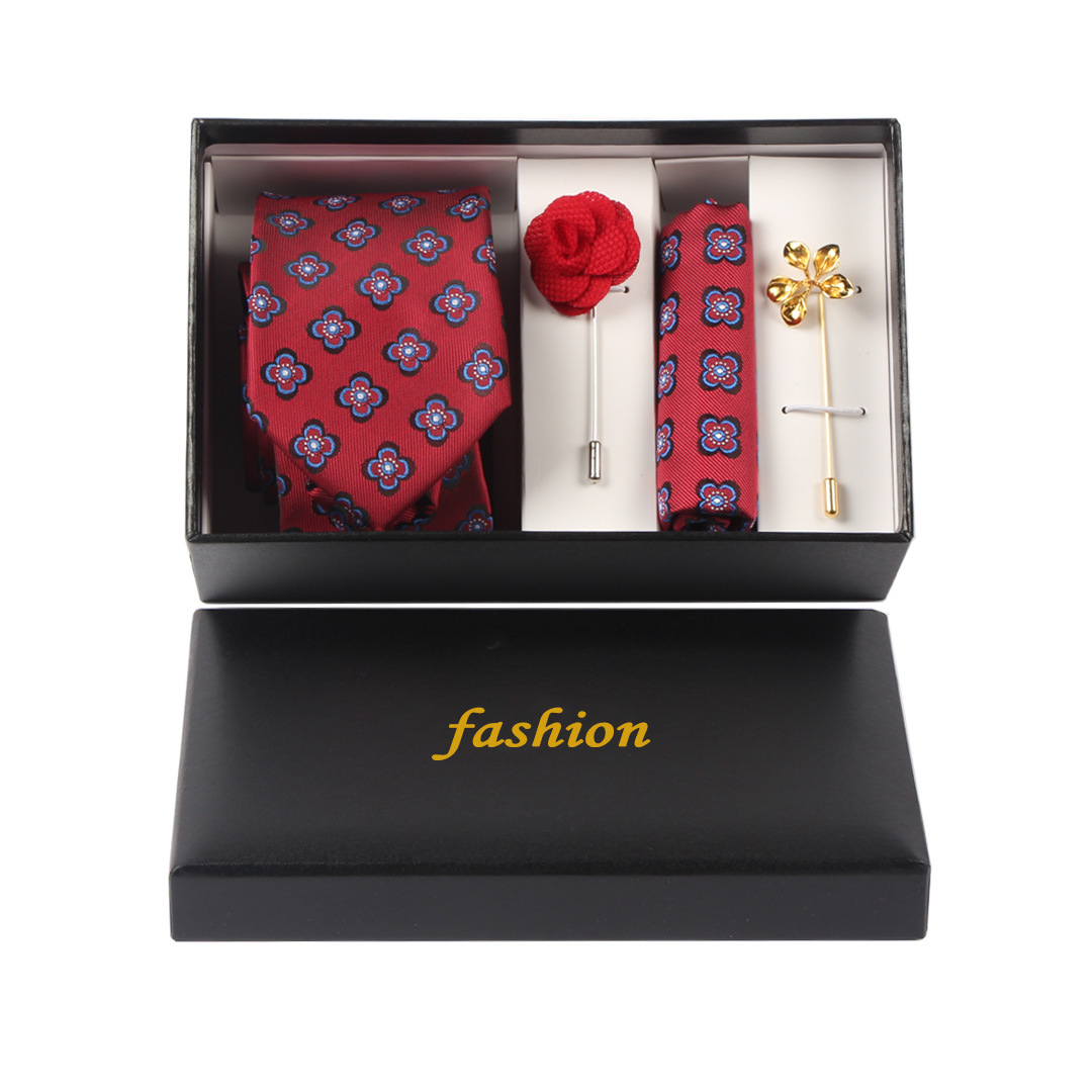 厂家批发领带盒手帕胸花3件套礼品包装盒