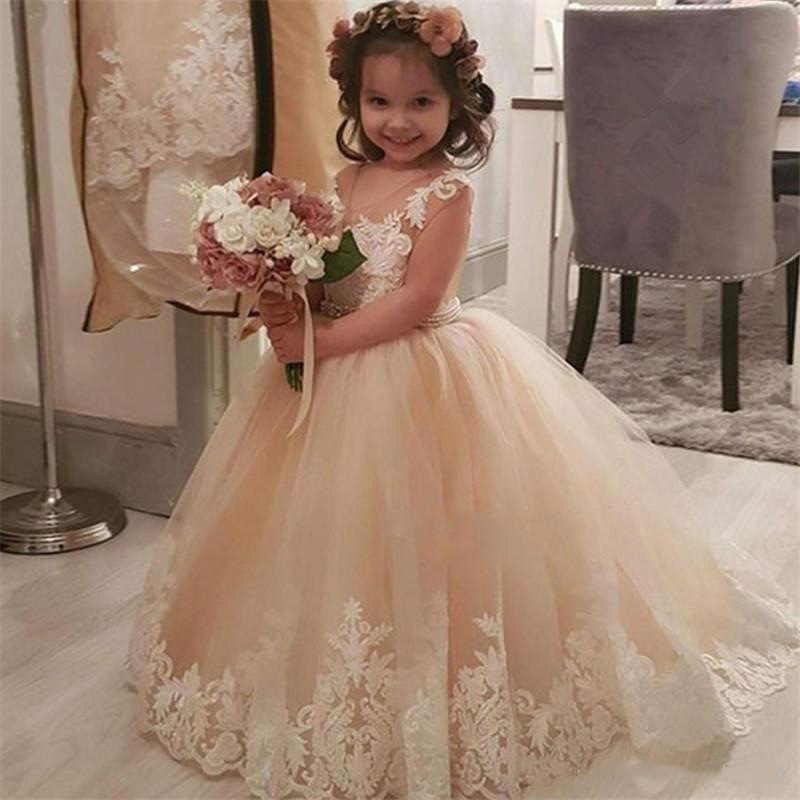 Mother & Kids Girls' Lace Princess Dresses Tutu Skirts Wedding Flower Girl Birthday Costumes Performance【Pre-sale | Ships In 15 Days】_voghion.com