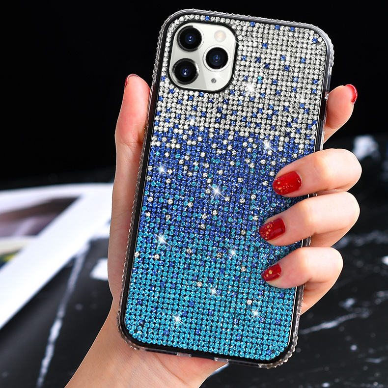Suitable for Iphone16 Apple 17 Mobile Phone Case 13 Gradient Rhinestone Xsmax Diamond Xr Creative Trendy Brand Se New Style Suitable for Iphone16 Apple 17 Mobile Phone Case 13 Gradient Rhinestone Xsmax Diamond Xr Creative Trendy Brand Se New Style