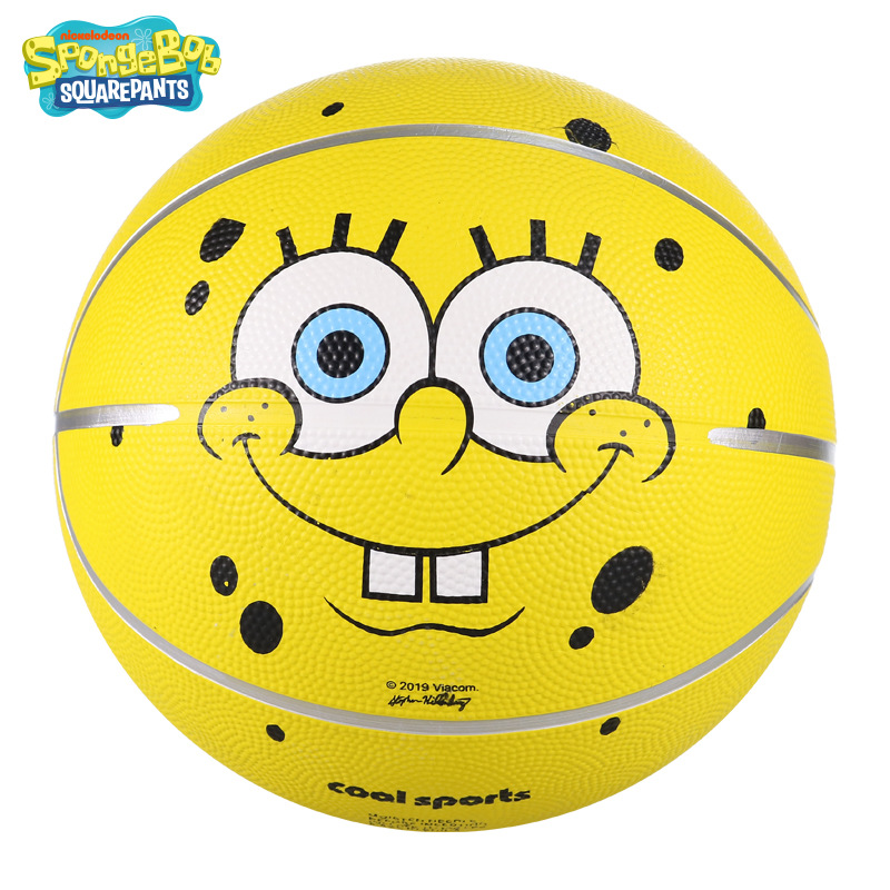 Spongebob No.5 Basketball Rubber Cartoon IP Children Basketball Wholesale Game Blue Ball Indoor Smiley Pat Ball
