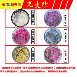 光变粉光照变色粉指甲油橡皮泥油墨涂料注塑用感光变色粉10克装
