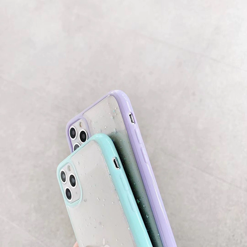 Чехол для телефона (Apple) серии iPhone 11–14, силикон, край со звёздной блёсткой
