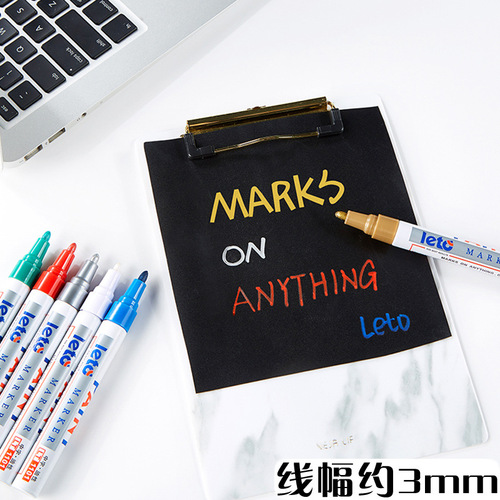 Lotto color oily marker pen English metal white paint pen car tire touch-up pen waterproof and non-fading