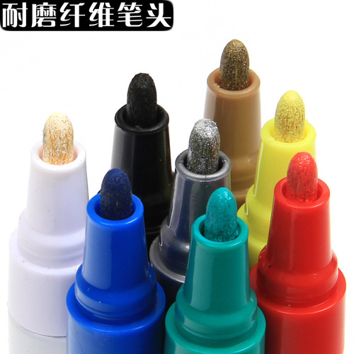 Lotto color oily marker pen English metal white paint pen car tire touch-up pen waterproof and non-fading