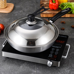 Manufacturer thickened stainless steel pot lid household cooking pot lid visual combination lid glass lid