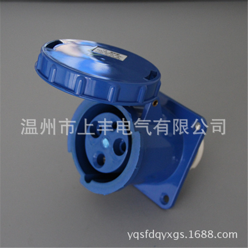 SFE温州上丰工业防水暗装直式插座 125A/3孔  SF-343